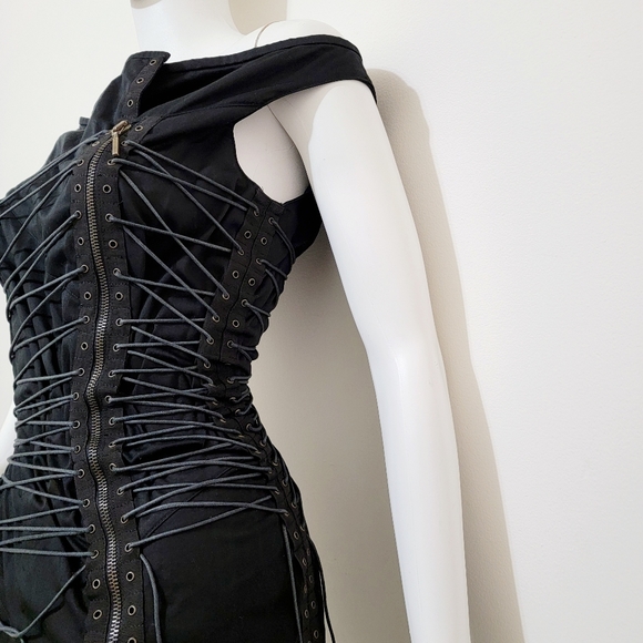 *SOLD* Ultra Rare 90s Plein Sud Lace Up Mini Corset Dress - Picture 8 of 13